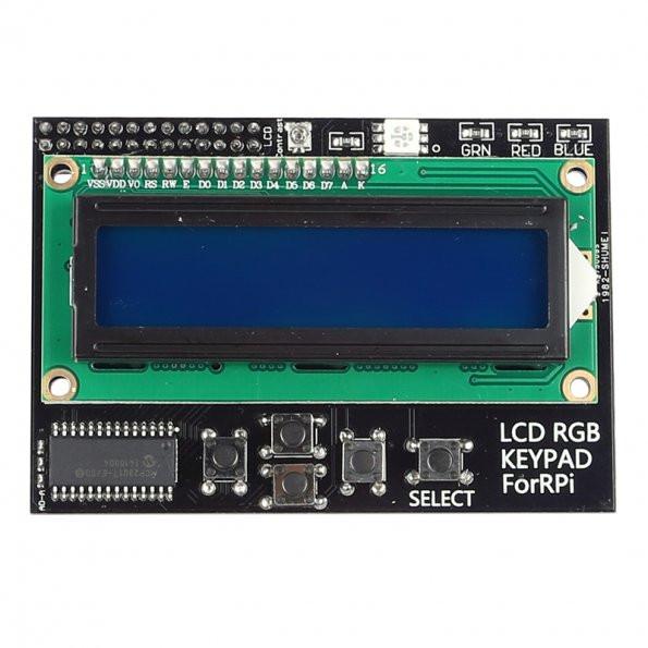 LCD 1602 I2C/IIC Interface RGB LED Screen + Keypad For Raspberry Pi