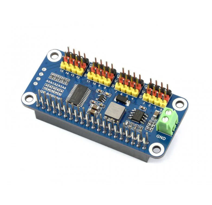 Servo Driver HAT for Raspberry Pi, 16-Channel, 12-bit, I2C