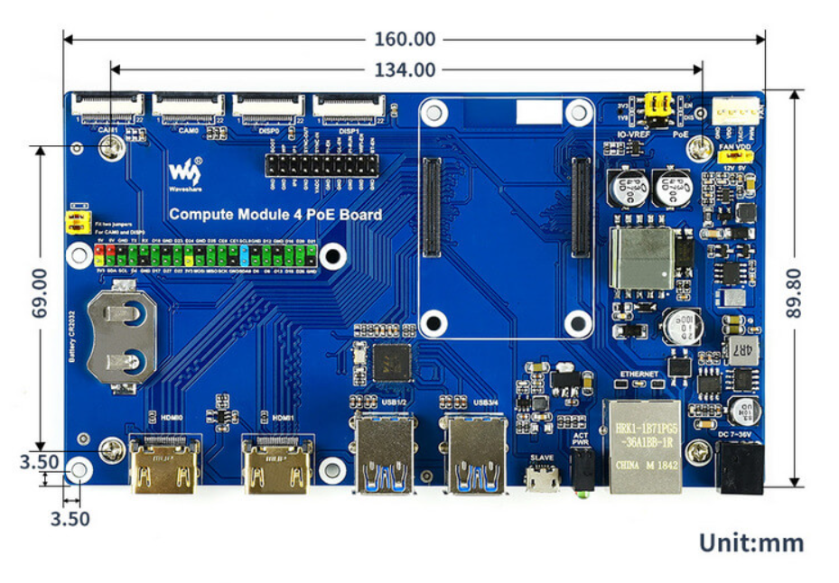 Raspberry Pi Compute Module 4 PoE IO Board