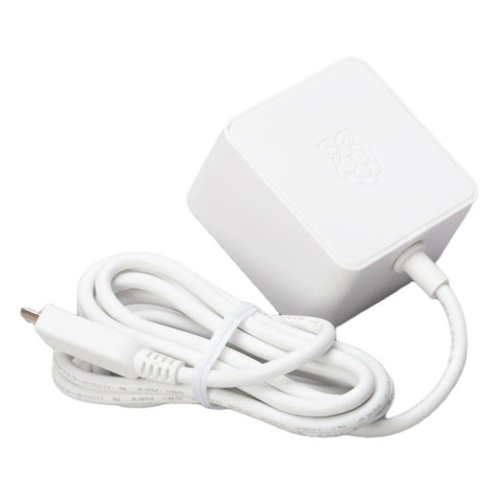 RPi 12.5W (5V/2.5A) PSU microB UK Plug-White