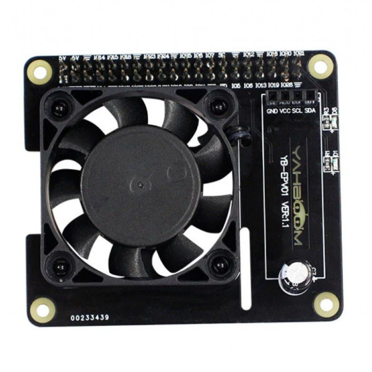 RGB Cooling HAT with fan and OLED for 4B/3B+/3B
