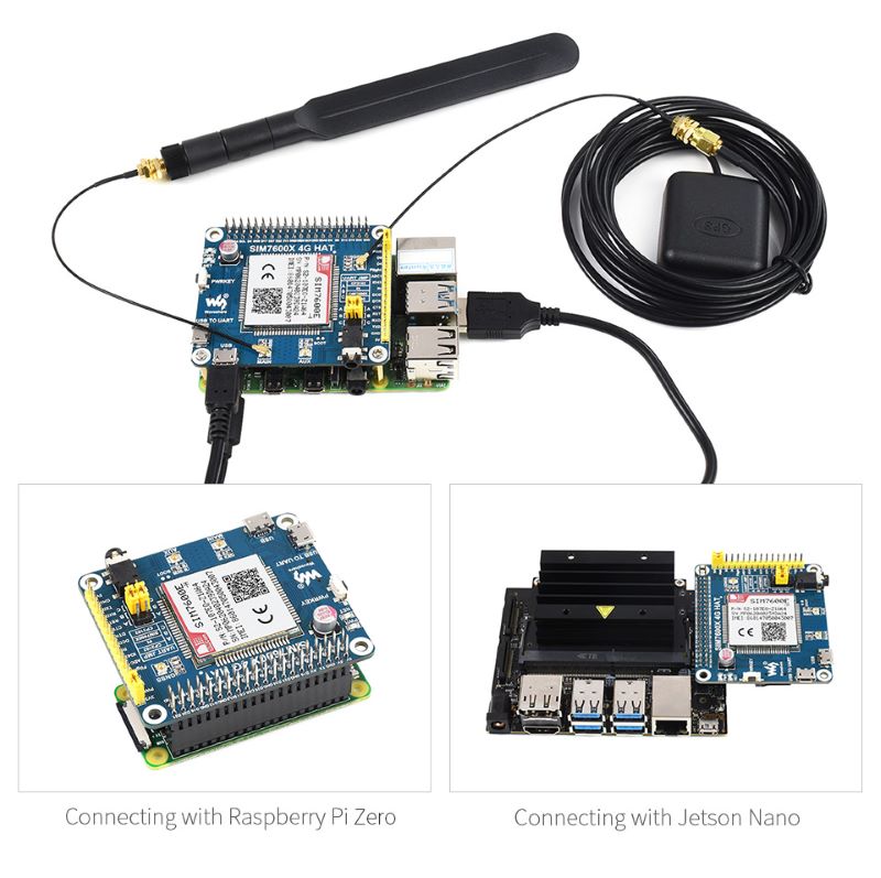 4G / 3G / 2G / GSM / GPRS / GNSS HAT for Raspberry Pi