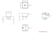 RPi 12.5W (5V/2.5A) PSU microB UK Plug-White